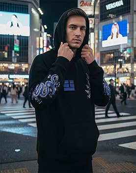 Niepce Inc Streetwear Men's Blue Dragon Embroidered Heavyweight